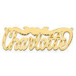 10k Yellow Gold  Diamond-cut Heart Name Plate view 4