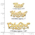 Sterling Silver/Gold-plated Cut-out Stars Name Plate view 15
