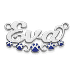 Sterling Silver/Gold-Plated Epoxy Paw Print Name Plate view 7
