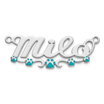 Sterling Silver/Gold-Plated Epoxy Paw Print Name Plate view 8