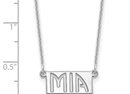 10k White Gold 1-3 Letter Cut-Out Name Bar Necklace (Style 10XNA1511W)