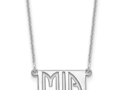 10k White Gold 1-3 Letter Cut-Out Name Bar Necklace (Style 10XNA1511W)