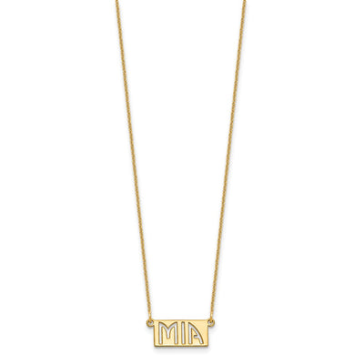 10K Yellow Gold 1-3 Letter cut-out Name Bar Necklace