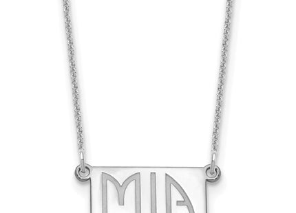10k White Gold 1-3 Letter Cut-Out Name Bar Necklace (Style 10XNA1512W)