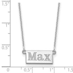 10K White Gold 1-3 Letter Cut-Out Name Bar Necklace view