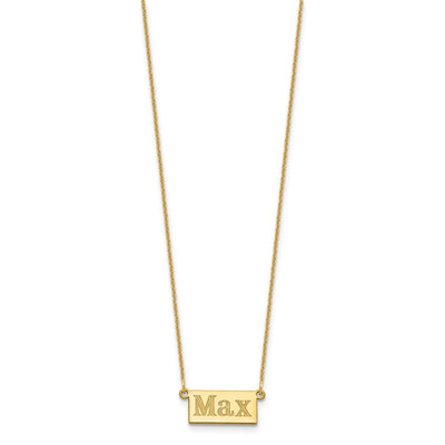 10K Yellow Gold 1-3 Letter Name Bar Necklace