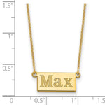 10K Yellow Gold 1-3 Letter Name Bar Necklace view