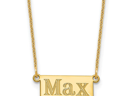10k Yellow Gold 1-3 Letter Name Bar Necklace (Style 10XNA1520Y)