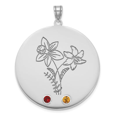 10K white gold birthstone pendant