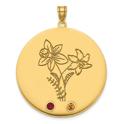 10K yellow gold birthstone pendant