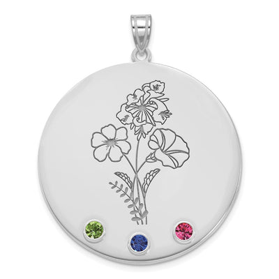 10K white gold birthstone pendant