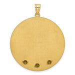 10k Yellow Gold Circle w/3 Birth Flower and Birthstone Pendant view 2