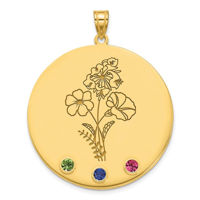 10K yellow gold birthstone pendant