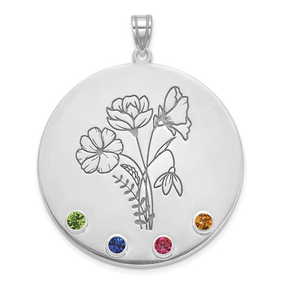 10K white gold birthstone pendant