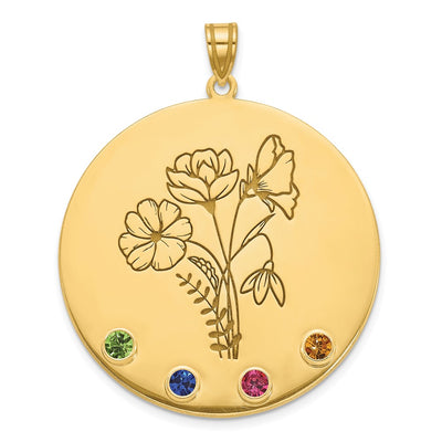 10K yellow gold birthstone pendant