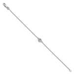 10K White Gold Brushed 1 Station Disc with Epoxy Initial Bracelet view