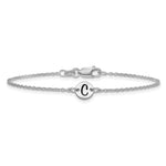 10K White Gold Brushed 1 Station Disc with Epoxy Initial Bracelet view