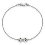 10K White Gold Brushed 2 Station Disc with Epoxy Initial Bracelet view