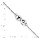 10K White Gold Brushed 2 Station Disc with Epoxy Initial Bracelet view