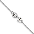 10K White Gold Brushed 2 Station Disc with Epoxy Initial Bracelet