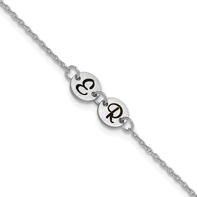 10K white gold initial bracelet