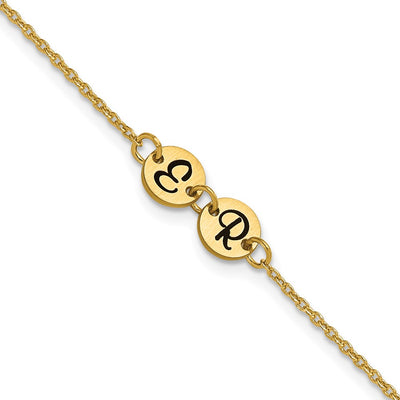 10K yellow gold initial bracelet