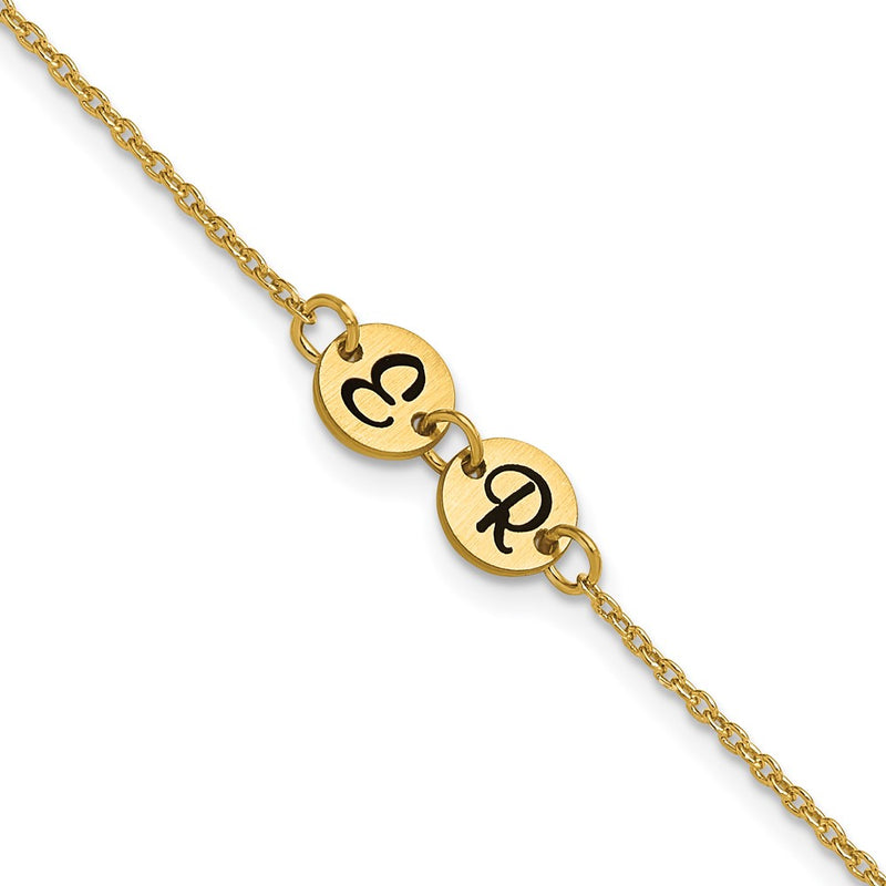 10K yellow gold initial bracelet