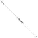 10K White Gold Brushed 3 Station Disc with Epoxy Initial Bracelet view