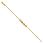10K Yellow Gold Brushed 4 Station Disc with Epoxy Initial Bracelet view