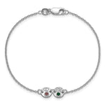 10K White Gold 2 Disc with Initial and Birthstone Bracelet view
