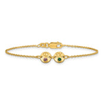 10K Yellow Gold 2 Disc with Initial and Birthstone Bracelet view