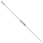 10K White Gold 3 Disc with Initial and Birthstone Bracelet view