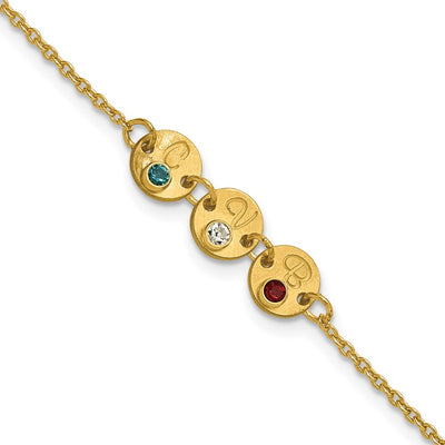 10K yellow gold birthstone bracelet