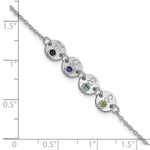 10K White Gold 4 Disc with Initial and Birthstone Bracelet view