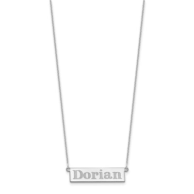 10K White Gold 4-6 Letter Name Bar Necklace