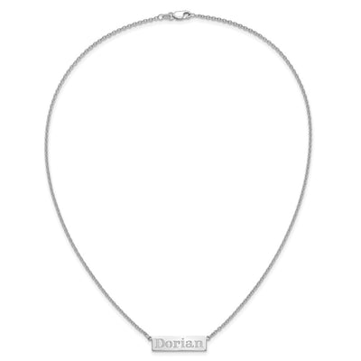 10K White Gold 4-6 Letter Name Bar Necklace