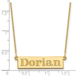 10K Yellow Gold 4-6 Letter Name Bar Necklace view