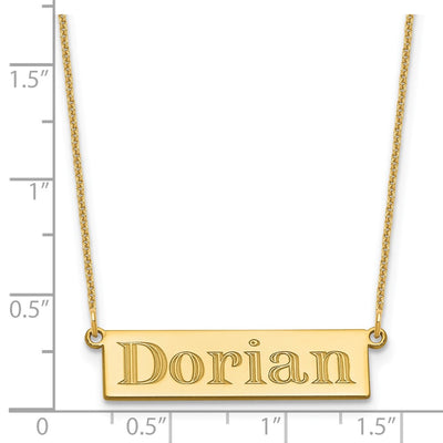 10K Yellow Gold 4-6 Letter Name Bar Necklace