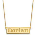 10K Yellow Gold 4-6 Letter Name Bar Necklace view