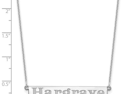 10k White Gold 7-9 Letter Name Bar Necklace (Style 10XNA1526W)