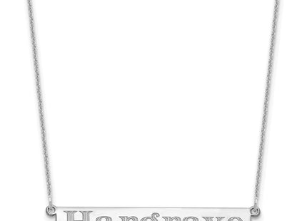 10k White Gold 7-9 Letter Name Bar Necklace (Style 10XNA1526W)
