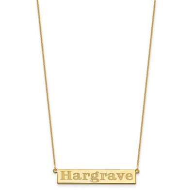 10K Yellow Gold 7-9 Letter Name Bar Necklace