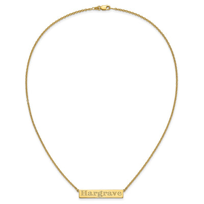 10K Yellow Gold 7-9 Letter Name Bar Necklace