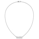 10K White Gold 4-6 Letter cut-out Name Bar Necklace view