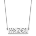 10K White Gold 4-6 Letter cut-out Name Bar Necklace view