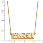 10K Yellow Gold 4-6 Letter cut-out Name Bar Necklace view