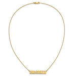 10K Yellow Gold 7-9 Letter cut-out Name Bar Necklace view