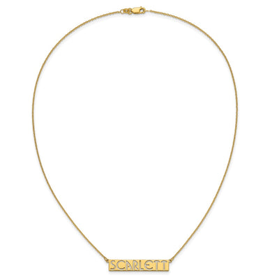 10K Yellow Gold 7-9 Letter cut-out Name Bar Necklace