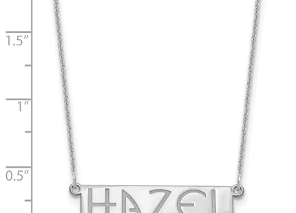 10k White Gold 4-6 Letter Name Bar Necklace (Style 10XNA1529W)