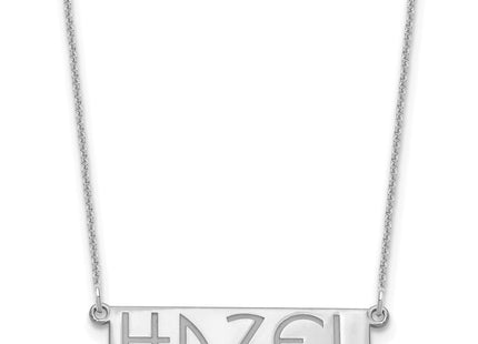 10k White Gold 4-6 Letter Name Bar Necklace (Style 10XNA1529W)